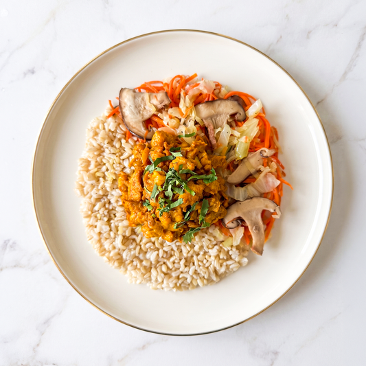 Cambodian Style Chicken with Asian Vegetable Medley and Brown Rice