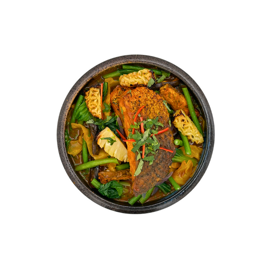 Barramundi Nonya Curry with Vegetable Curry Stew