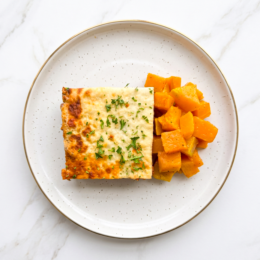 Plant Based Moussaka with Roasted Pumpkins