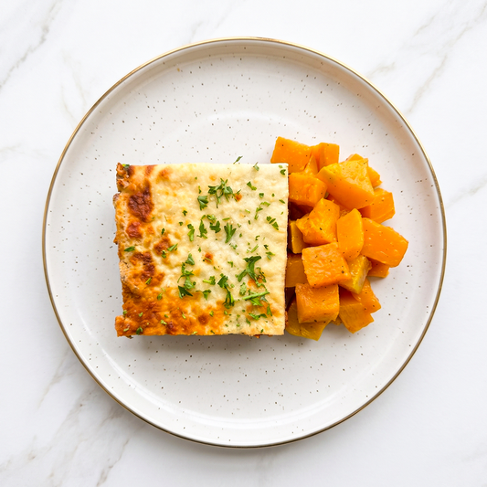 Plant Based Moussaka with Roasted Pumpkins