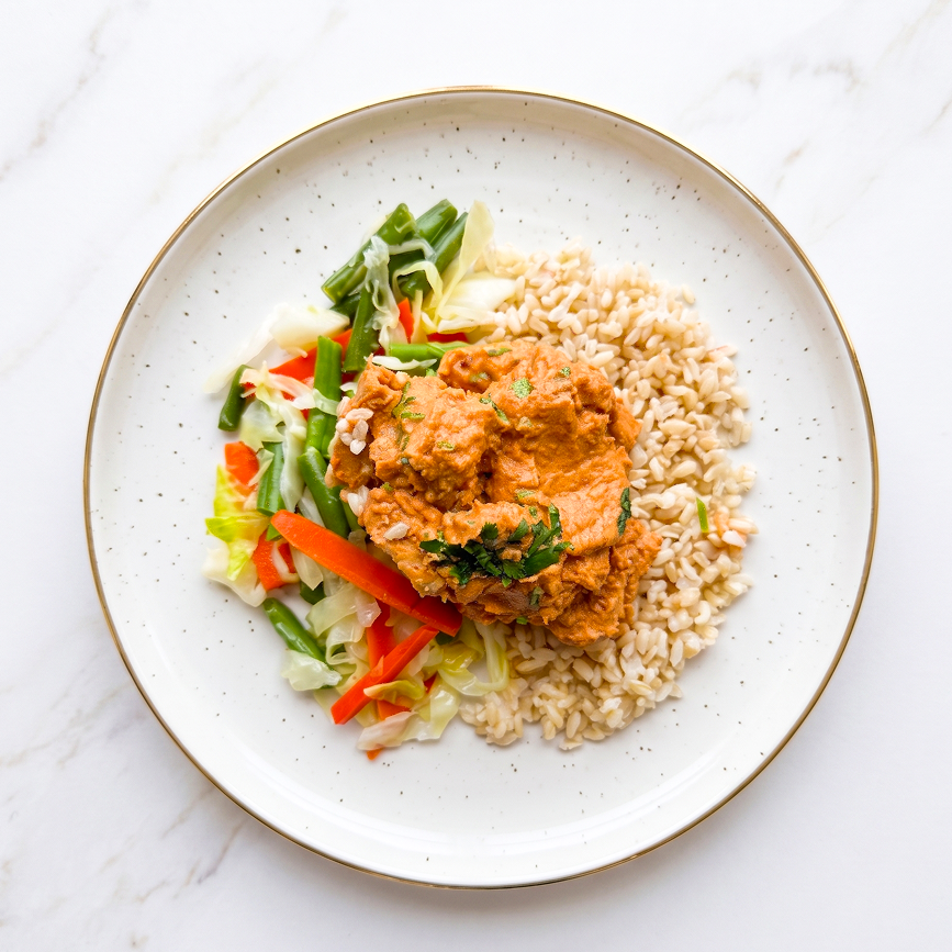 Thai "Chicken" Curry with Mix Vegetables and Brown Rice